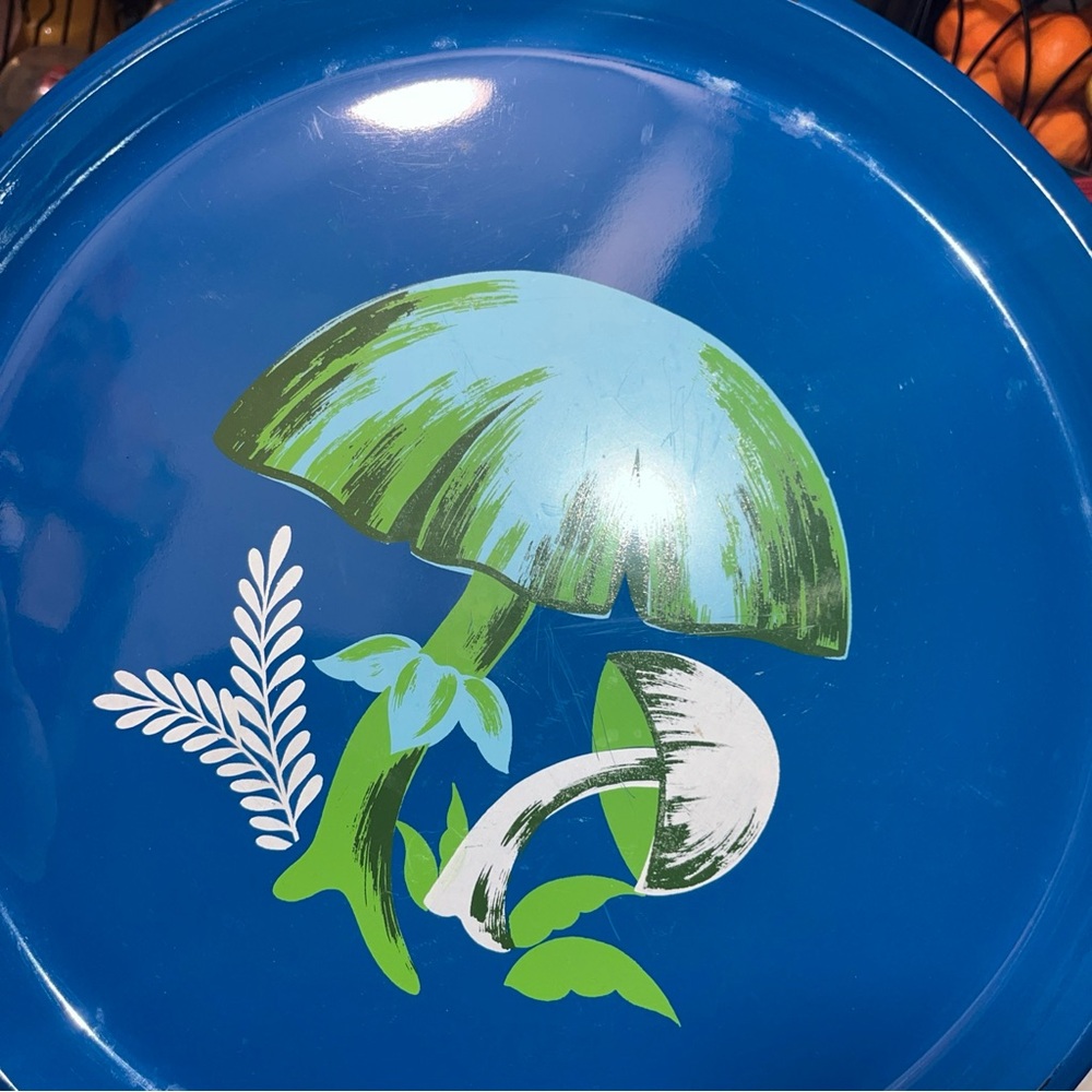 Vintage Retro 1960s 70s Merry Mushroom Serving Tray Plate - Picture 7 of 9